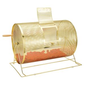 Tambor de Bingo Metálico de 14.8 x 21.26 Pulgadas con 10000 Boletos y 300 Bolas de Ping Pong, Manivela Giratoria de Madera para Sorteo de Lotería - Product Image 1