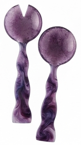 Ensemble de fourchettes à salade en résine artisanale, effet miroir marbré vert et or, ustensiles de service pour la table, la cuisine, les fêtes et l'hôtellerie - Product Image 6