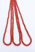 Perles rondes lisses en corail rouge naturel AAA, 4 mm, perles de corail rouge, 15 pouces, perles rondes en corail naturel pour la fabrication de bijoux