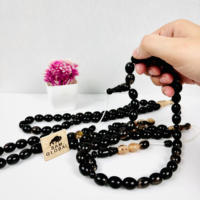 Chapelet en corne de buffle naturelle de luxe fait main, 8*10MM, 33 perles, style religieux musulman islamique, Misbaha Tasbih, perles catholiques