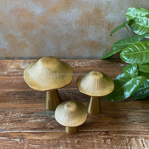 แพ็คอะลูมิเนียมสีทอง3ขนาดเห็ดเคลือบทองสำหรับตกแต่งศิลปะและงานฝีมือของเด็กจากอินเดีย - Product Image 3