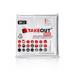 Wholesale LDPE Takeout Plastic <b>Bags</b> Food Grade Transparent Reusable <b>Bags</b> Extra Large 30x57cm made in Indonesia - Product Image 1