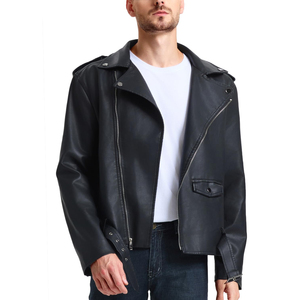 Men <b>Leather</b> <b>Jacket</b> with Classic Design and <b>Long</b> Lasting Material Strength - Product Image 1