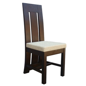 Silla de Comedor de Madera Maciza con Respaldo Alto - Product Image 1