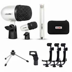 Kit de Micrófonos Profesionales de 5 Núcleos para Conga, Snare y Tom, con Conexión XLR, Cardioide y Unidireccional - Product Image 1