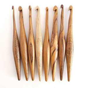 Nuevas agujas de tejer de 2 a 25 mm, hechas a mano, de madera pulida natural, para coser tela de lana. - Product Image 1