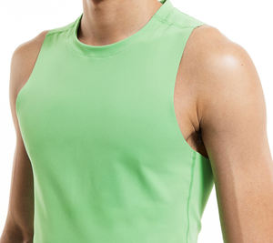 Débardeurs pour hommes respirants, à séchage rapide, antibactériens, en coton/bambou, pour l'entraînement en salle de sport, sans manches, faible MOQ, personnalisables - Product Image 5