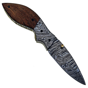 Couteau pliant en acier Damas pour les amateurs de plein air, pour un usage quotidien, couteau pliant Damas en acier de qualité supérieure - Product Image 1