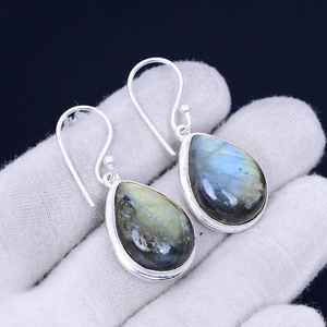 Pendientes de Labradorita con Piedras Naturales, Hechos a Mano, Plata de Ley 925, Joyería Colgante para Mujer, Venta al Por Mayor - Product Image 6