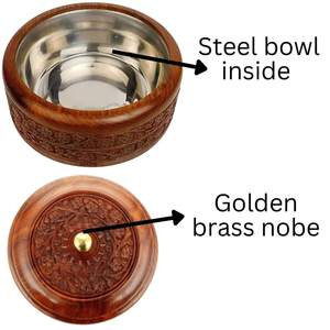 Wood Handicraft Wooden Chapati Box Casserole Roti Box for Kitchen Insulated Roti Dabba Hot Case - Product Image 2