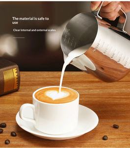 Jarra <span class=keywords><strong>de</strong></span> Acero Inoxidable 304 <span class=keywords><strong>de</strong></span> Grado Alimenticio para Barista, para Latte Art, Espumar Leche Manualmente, 600ml/1000ml - Product Image 6