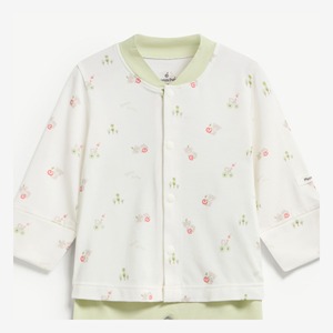 MAMACHERI Ensemble 2 pièces pour bébé garçon, en modal et élasthanne, à motif floral imprimé, manches longues, avec boutons-pression, barboteuse à pieds, nouveau-né, ODM Vietnam - Product Image 3