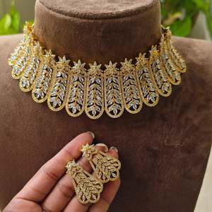 14k Gold Plated Brass Butterfly High Neck Choker - Product Image 1