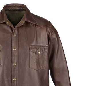Chemises en cuir véritable pour hommes de haute qualité 2026, nouvelle collection automne, style décontracté fin, grande taille - Product Image 2