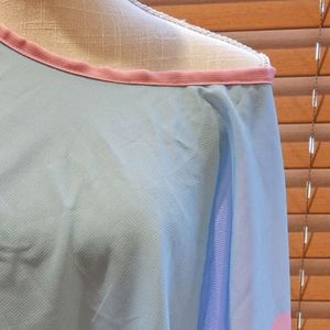 Women Floral Print Shawl Lightweight Blue Pink Soft Shoulder <b>Wrap</b> Oversized Elegant Fashion Cape Shawl for Casual Summer <b>Beach</b> - Product Image 2