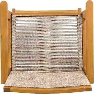Silla de comedor para exteriores de madera de teca con un acabado natural y una combinación de asiento y respaldo de cuerda para uso en exteriores. - Product Image 4