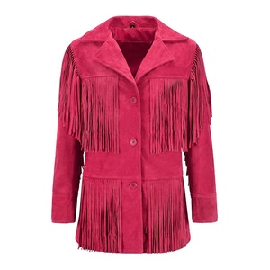 Ladies Western Boho Fringe <b>Jacket</b> Leather <b>Suede</b> Tassel Coat Fashion Motorcycle <b>Biker</b> Outerwear Custom Wholesale OEM - Product Image 5
