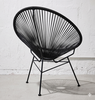 Chaise Acapulco en rotin PE pour extérieur, mobilier de jardin moderne, résistante à l'eau, en osier synthétique, pour patio, balcon, salon.