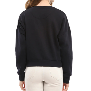 Fournisseur de sweats à capuche pour femmes, coupe patineuse, imprimé floral, col cheminée, manches ajustées, style urbain, pull-over, hauts - Product Image 6