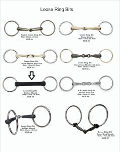 Bocado de Anillo Suelto para Caballo de Acero Inoxidable y Goma |   Bocado de Brida Suave para Entrenamiento y Montar a Caballo - Product Image 1