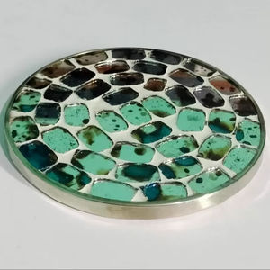 Sous-verres en mosaïque indienne faits à la main, nouveau design, forme ronde, sous-verres décoratifs pour la décoration de la maison et les cadeaux - Product Image 1