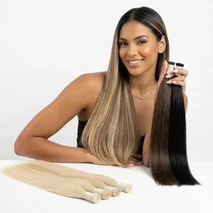 Cabello Humano Remy Liso de Color Mixto, Rubio, Castaño, Negro, Sin Procesar - Product Image 4