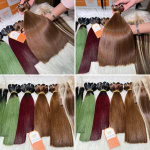 Extensiones de cabello liso de hueso de Color marrón chocolate sedoso Donantes vietnamitas Long-Span Raw 12A Grado Precio de fábrica barato - Product Image 2