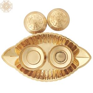 Boîte de rangement décorative indienne Sindoor/Roli/Puja en laiton de 5 \ "fait à la main pour offrir - Product Image 3