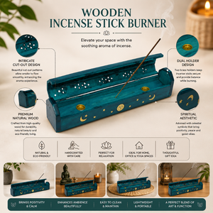 Custom <b>Decorative</b> Wooden Incense Ash Catcher Tray Printed Wooden Incense Holder for Meditation Aromatherapy Spiritual Home <b>Decor</b> - Product Image 5