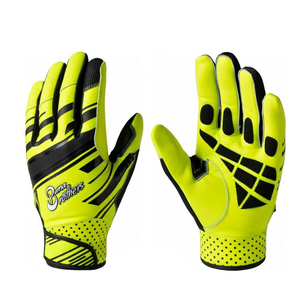 Premium baseball batting gloves featuring a stylish <b>brown</b> and black design and long cuff wrist support - Product Image 2