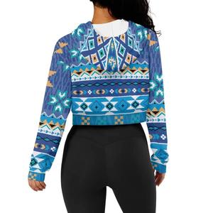 Oem Manufacture High Quality Women's Crop Top Sublimation <b>Hoodies</b> in Top Quality Breathable Customized Casual Use Women's Hoodie - Product Image 4
