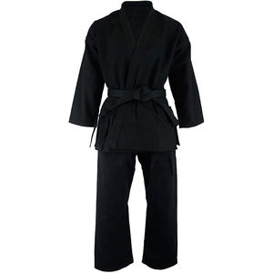 Kimono de Karate para Mujer, Negro, 100% Algodón, Corte Regular, Talla Adulto, Estilo Liso Teñido, Resistente - Product Image 6