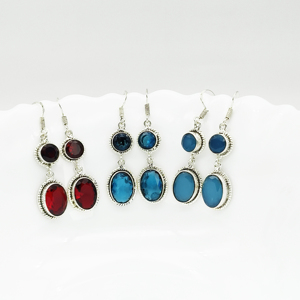 Blue Chalcedony <b>Silver</b> Oxidized <b>Dangle</b> <b>Earrings</b> | 925 Sterling <b>Silver</b> Natural Gemstone <b>Earrings</b> for Resellers - Product Image 6