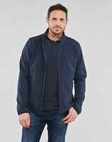 Veste softshell bleu marine pour homme, col montant, fermeture éclair, coupe-vent, décontractée, pour l'automne, coupe régulière, polyester tricoté