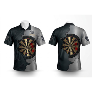 Polo de dardos premium con diseño personalizado, que absorbe la humedad y es transpirable, para entrenamiento y competición de dardos, uso en equipo, fabricación OEM/ODM. - Product Image 1