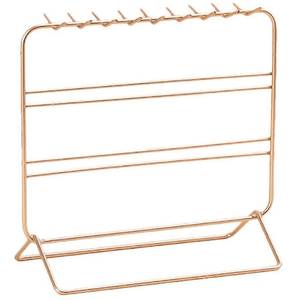 <b>Rose</b> <b>Gold</b> Metal Jewelry Stand Rectangle Shape Minimalist Design Tabletop Storage Trays For <b>Bedroom</b> Indoor Use - Product Image 1