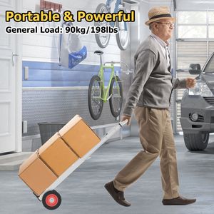 Carrello Pieghevole Robusto con Manico Telescopico in Alluminio e Ruote, Carrello Portatile Richiudibile - Product Image 4