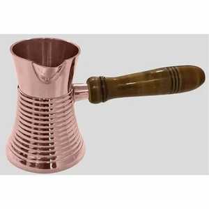 Cafetera Turca Cezve de Cobre Mate Liso, Moderna, para Estufa, Ibrik, con Revestimiento de Estaño y Asa de Madera para el Hogar - Product Image 5