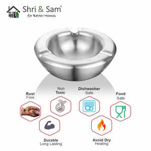 Double Wall Stainless Steel Ashtray - Product Image 2