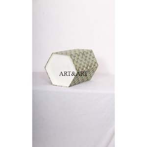 ตะกร้าใส่ขยะทรงสี่เหลี่ยมผืนผ้า ทำมือ เป็นมิตรกับสิ่งแวดล้อม ลายเรขาคณิต พิมพ์ลาย DIY ฝาเปิดแบบม้วน วัสดุไม้และกระดาษ ตกแต่งบ้าน - Product Image 5