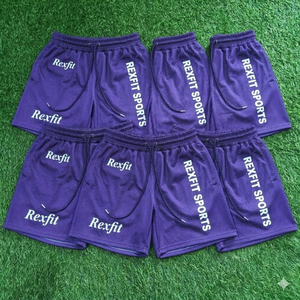 กางเกงขาสั้นออกกำลังกายผู้ชาย REXFIT SPORTS ลายเปลวไฟ กางเกงวิ่งฟิตเนส รับผลิตโลโก้ กางเกงกีฬา น้ำหนักเบา - Product Image 2