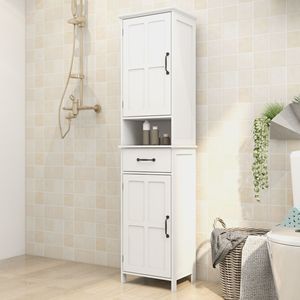 Mobiletto da bagno a doppia anta sottile e alto, per installazione a pavimento - Product Image 4