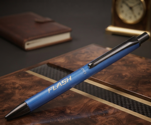 Stylo à bille moderne et élégant de 0.5mm, corps en aluminium bronze avec garnitures chromées et mécanisme de clic pour les cadeaux de bureau ou à la maison - Product Image 3