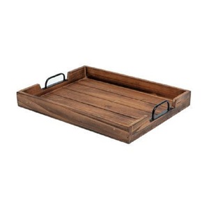 Plateau de service en bois ajouré moderne fait main avec poignées, écologique et décoratif pour la cuisine - Product Image 6