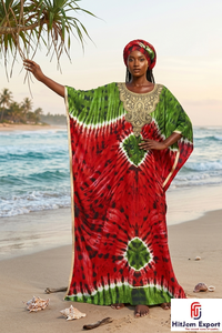 Printed <b>Kaftan</b> Dress Women Loose Fit Beach Wear Lightweight Comfortable <b>Summer</b> Style Custom Bulk Manufacturing Supply - Product Image 6
