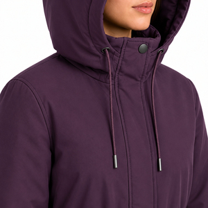 Veste utilitaire rose avec cordon de serrage à la taille et poche plaquée, tissu tissé, couleur unie, vêtements d'extérieur pour femmes - Product Image 3