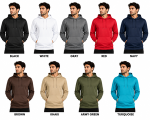 Wholesale Plain Gray <b>Pullover</b> Hoodie <b>Men</b> Women Unisex Casual Fleece Sweatshirt with Kangaroo Pocket Drawstring Hood Blank Hoodie - Product Image 5