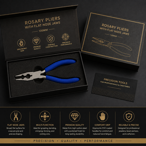 <b>Rosary</b> Pliers with Flat Nose Jaws 130mm Jewelry Making Wire Forming Tool ZetomedPro - Product Image 6