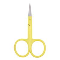 Ciseaux à cuticules jaunes à lame droite, lame en acier inoxydable, manche en acier, pointe acérée, outil de manucure pour adultes
