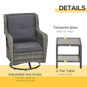 Set di Mobili da Giardino in Rattan per Esterni, Inossidabili e Indifetti, per Patio e Cortile, Non Supporta Resi o Cambi - Product Image 4